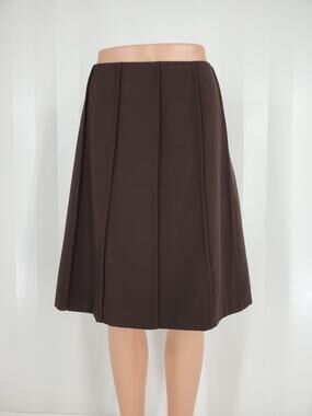 Versailles Brown A-Line Skirt Lined Career Classic Sz 14